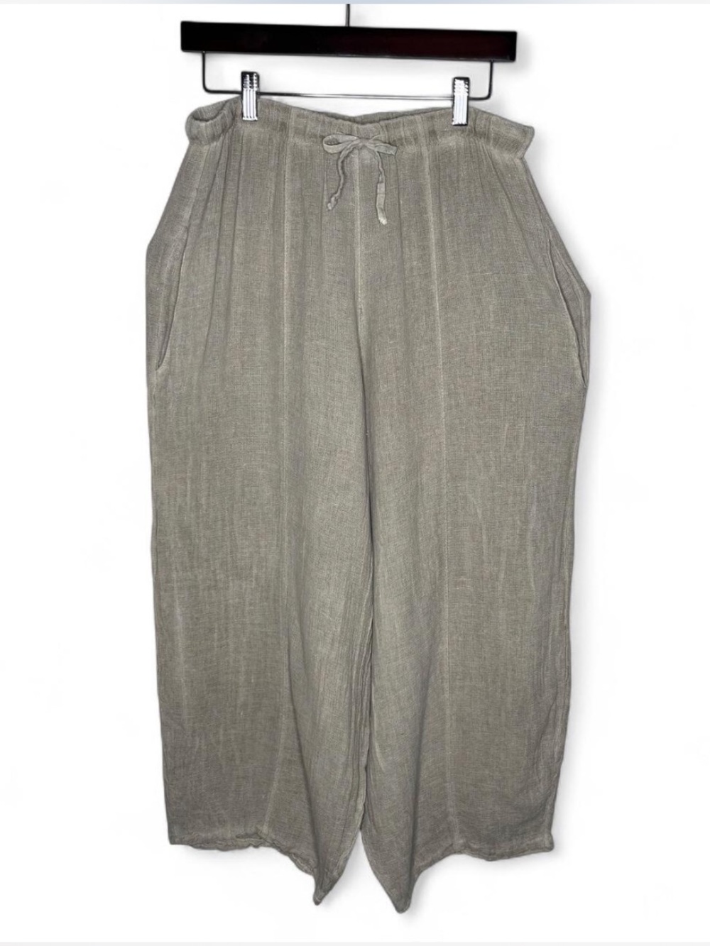 Catwalk Studio Oatmeal Linen Blend Cocoon Balloon Pant OSFM Lagenlook Minimalist